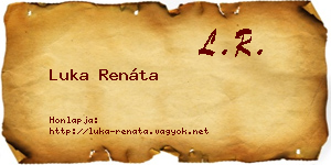 Luka Renáta névjegykártya
